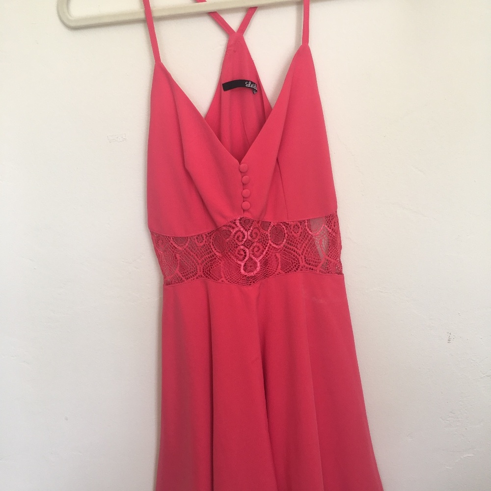Pink Lulu's racerback dress with lace waist